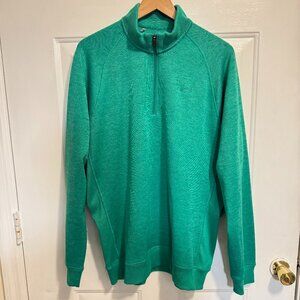 Under Armour Men’s XL Sweater Fleece ¼ Zip Pullover, Green, ColdGear, Storm1